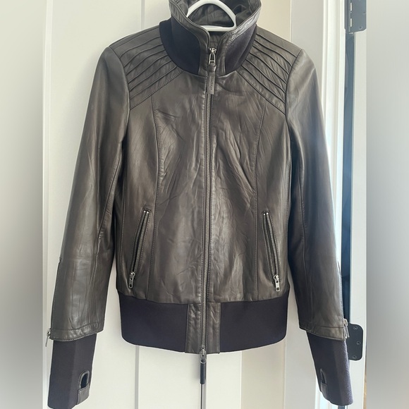 Small brown leather Mackage jacket NWOT - Picture 1 of 8